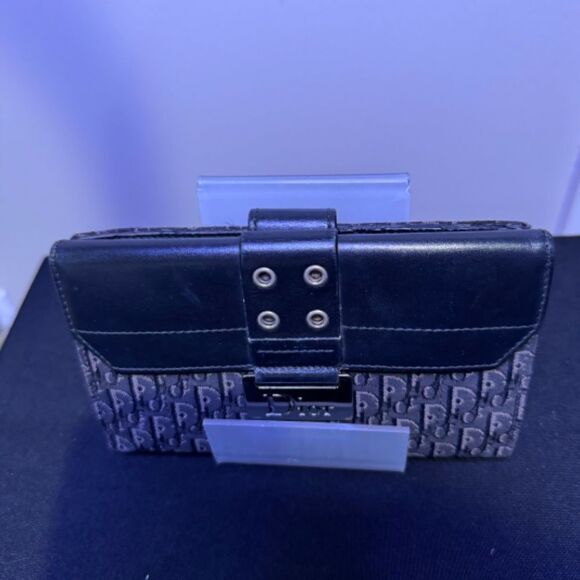 Christian Dior Black John Galliano Oblique Monogram Logo Canvas Wallet RARE!!! - Picture 1 of 11